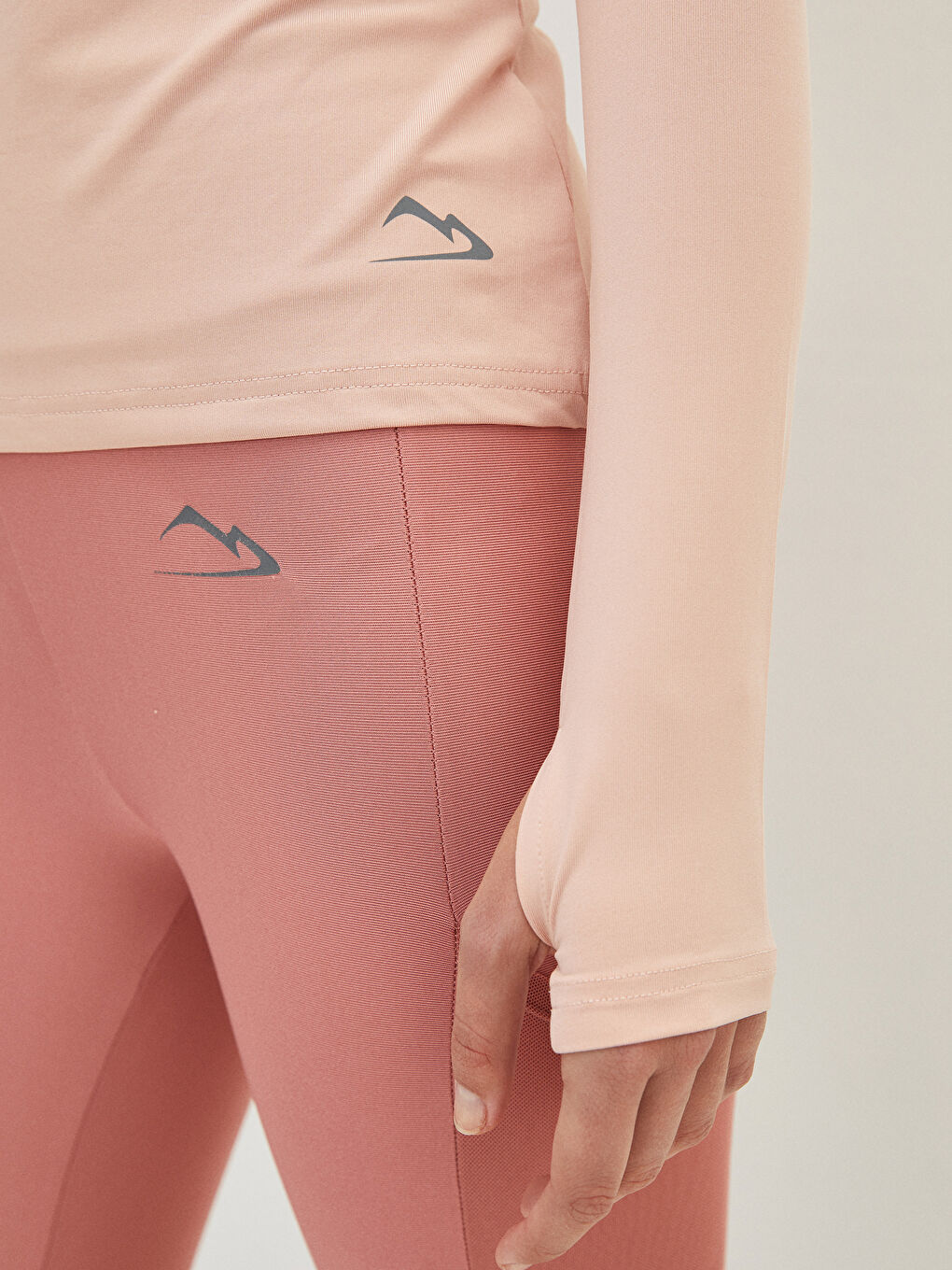 Pembe Bisiklet Yaka Baskılı Uzun Kollu Kadın Outdoor Tişört-2