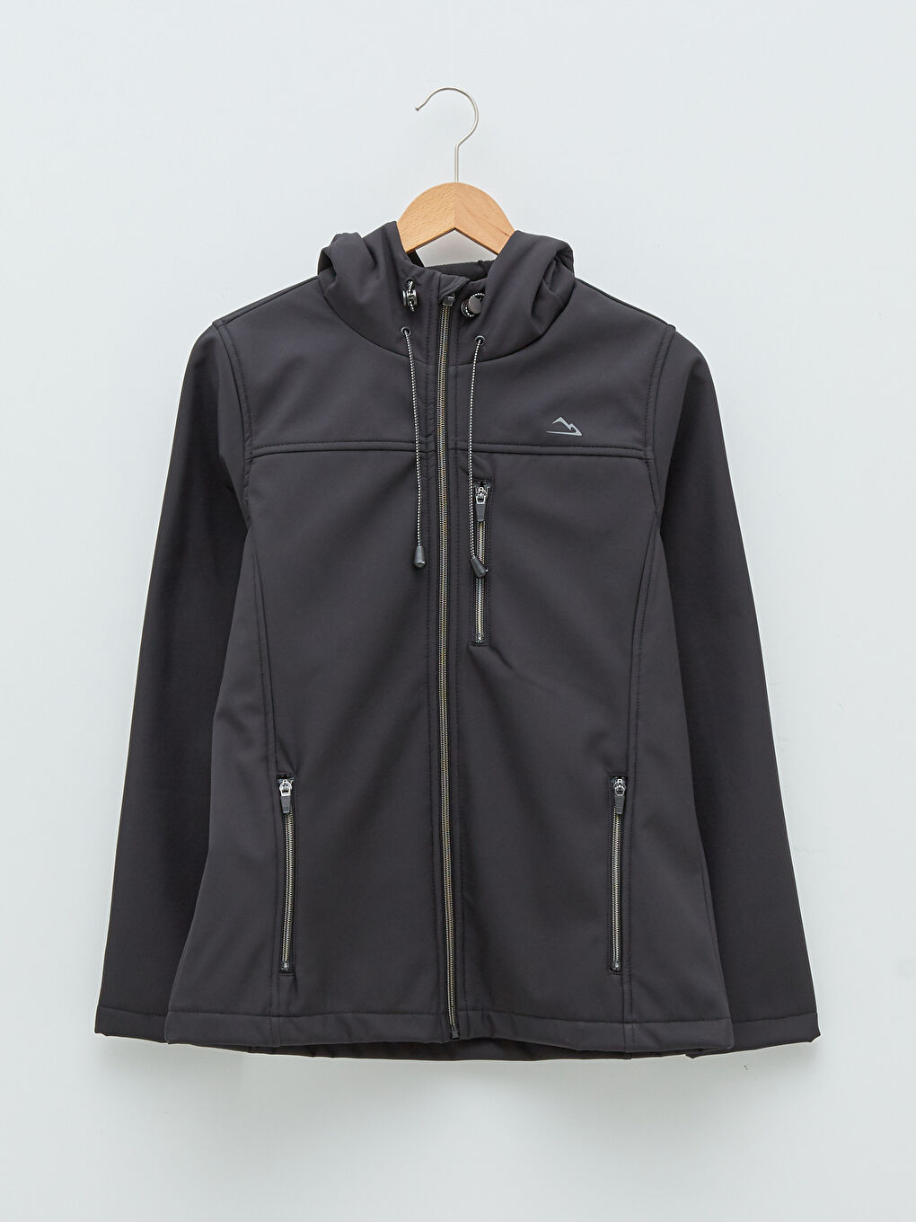 Siyah Kapüşonlu Uzun Kollu Düz Cep Detaylı Kadın Outdoor Mont-9