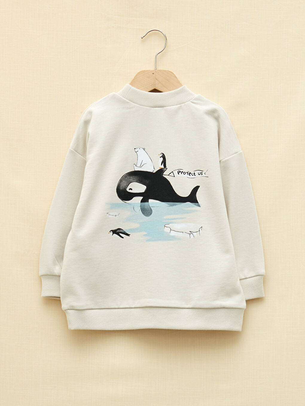 Crew Neck Long Sleeve Printed Baby Boys' Sweatshirt-1