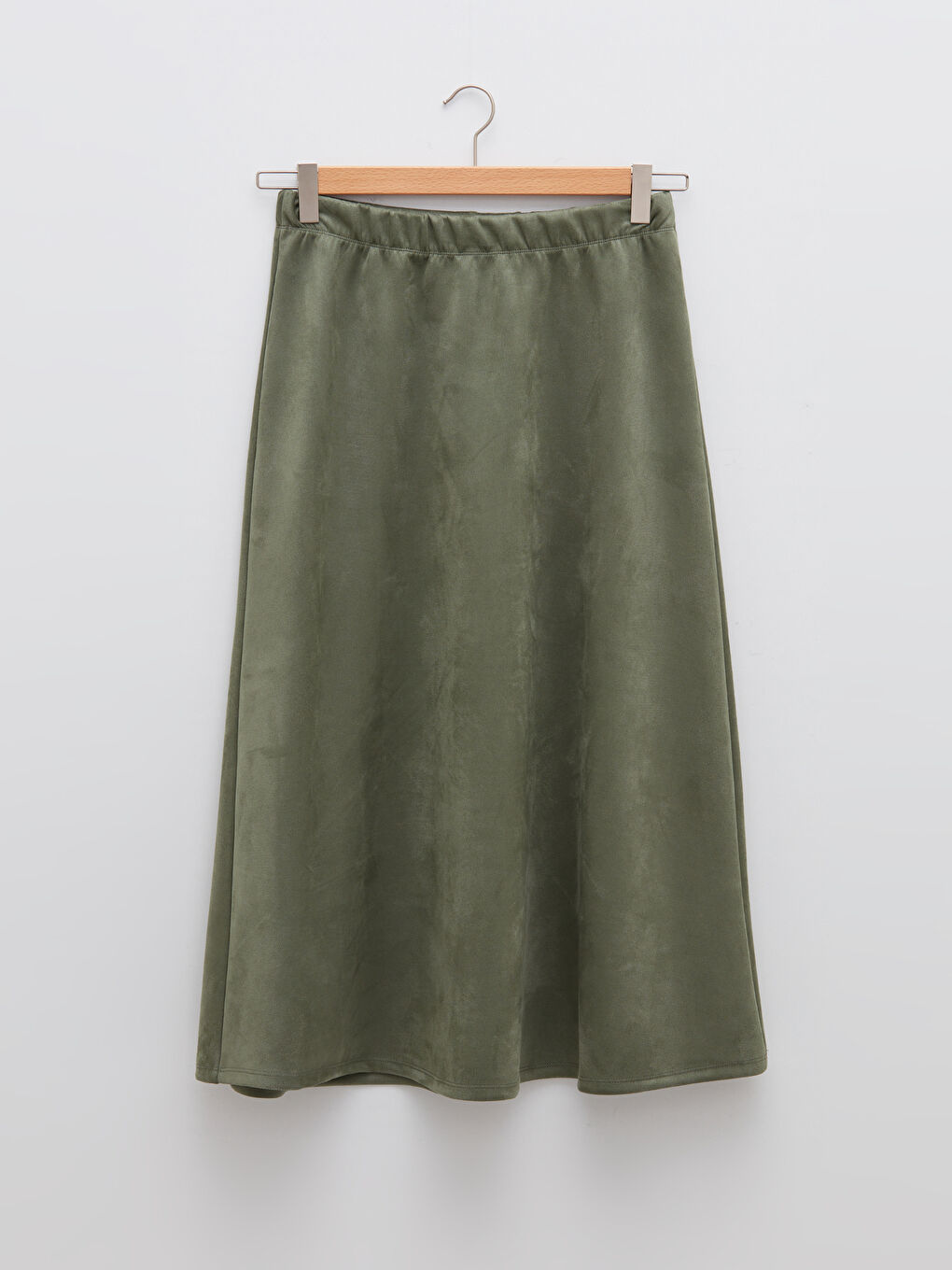 LCWAIKIKI Classic Table Tire Flat A Cut Suede Fabric Women Skirt -W1G888Z8-HBV