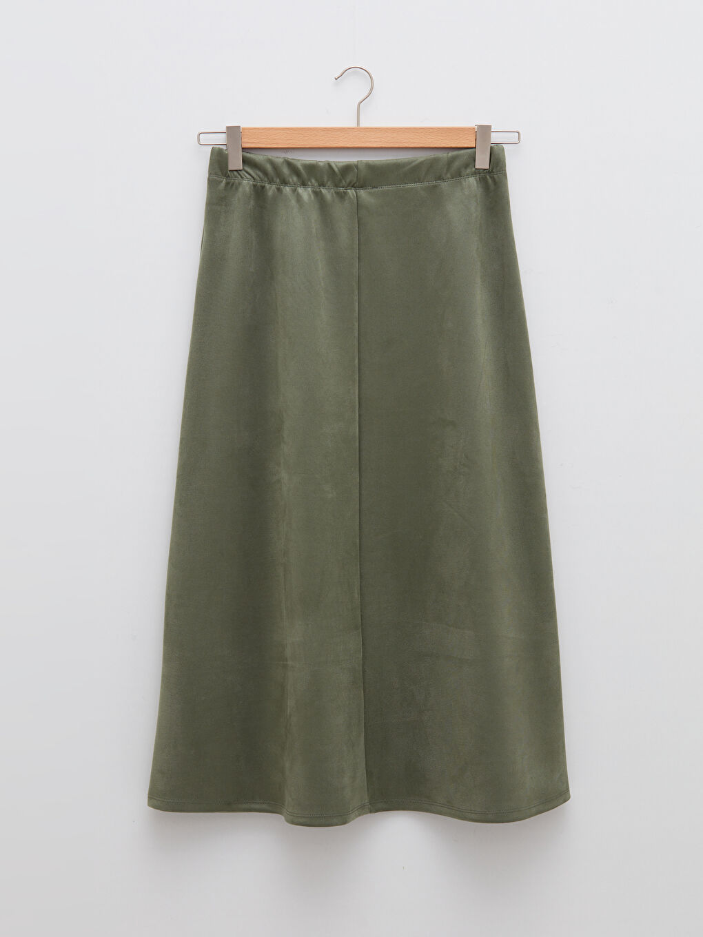 LCWAIKIKI Classic Table Tire Flat A Cut Suede Fabric Women Skirt -W1G888Z8-HBV