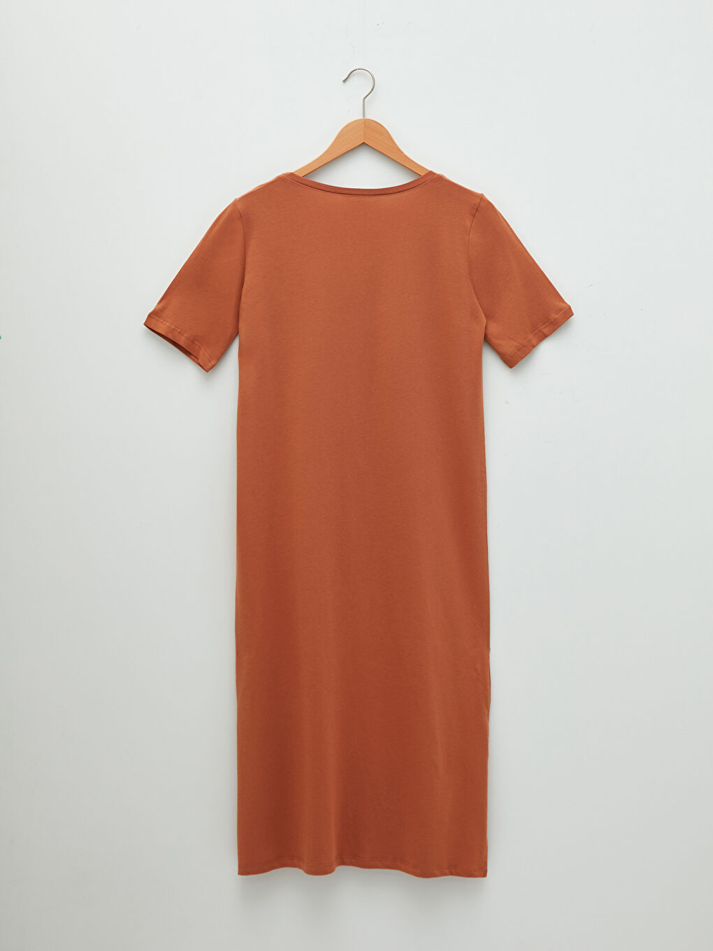 Crew Neck Printed Short Sleeve Cotton Women's Dress-6