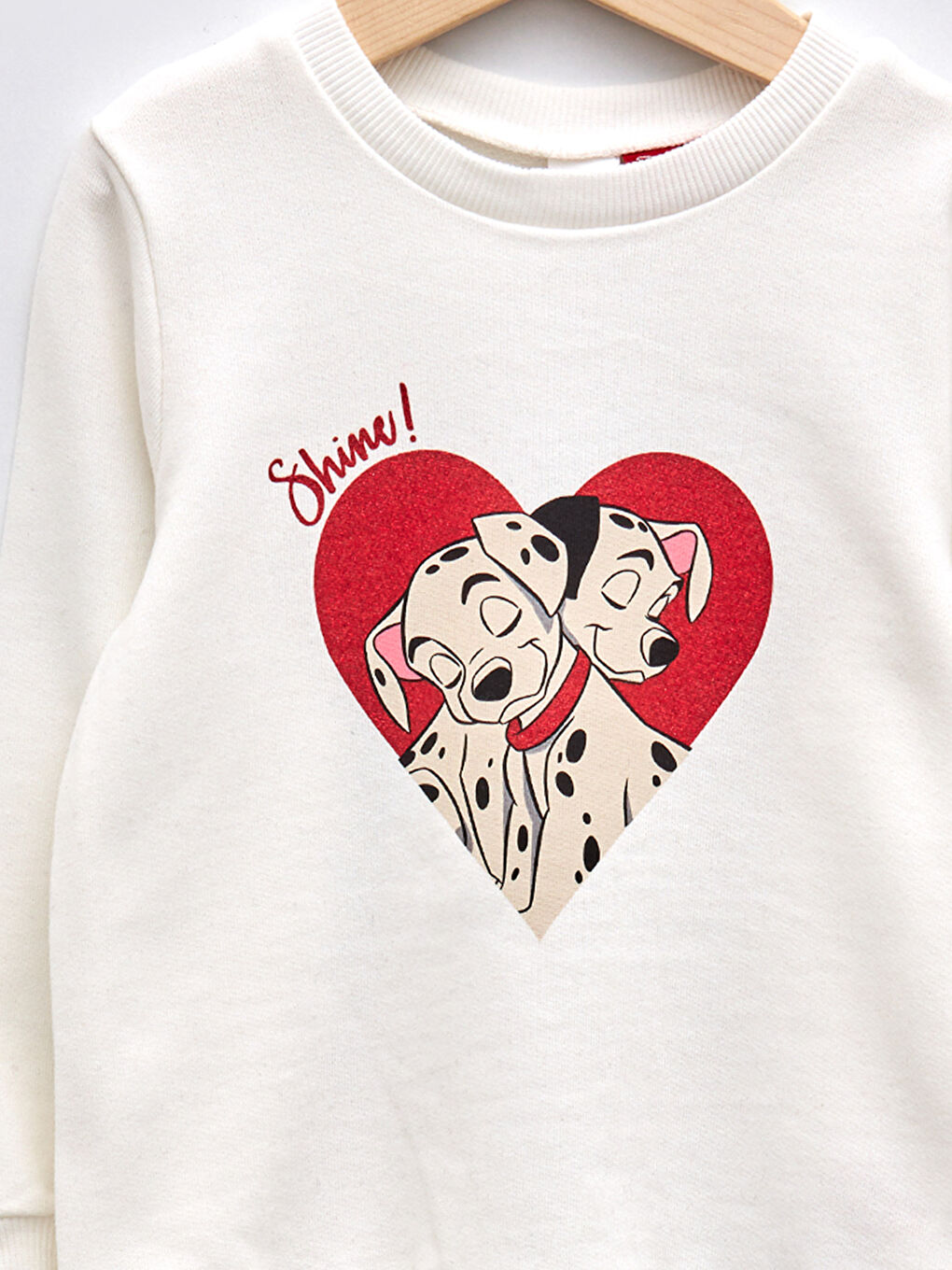 Crew Neck Long Sleeve 101 Dalmatians Printed Baby Girl Sweatshirt-2
