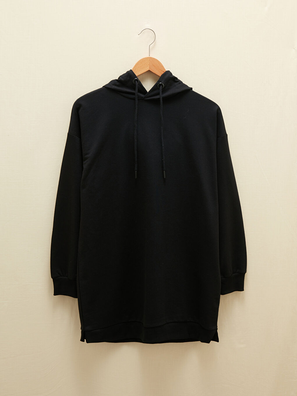 تونيك سويتشيرت كم طويل مستقيم بكابوش للسيدات-10