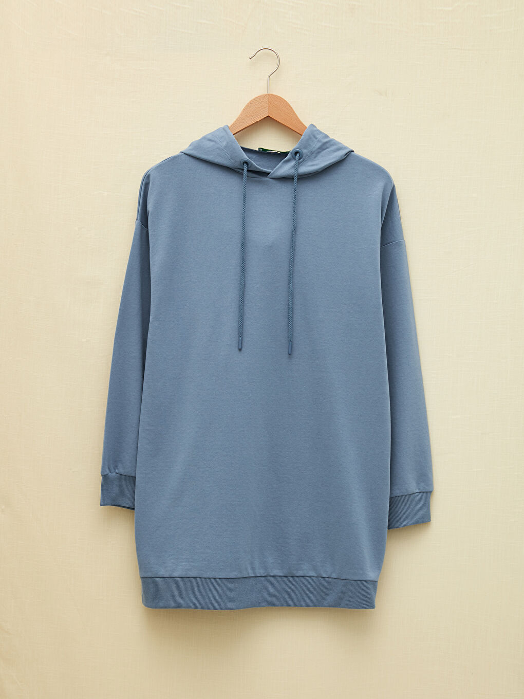 تونيك سويتشيرت كم طويل مستقيم بكابوش للسيدات-6