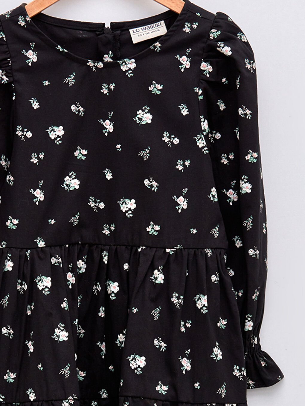 LCW Kids Rundhalsausschnitt Bedrucktes Langarm Kleid für Mädchen -W1G929Z4-LQJ