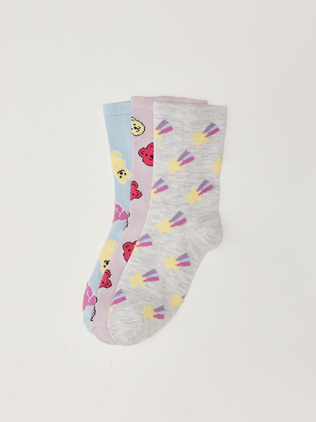 Patterned Girls' Ankle Socks 3-pack-1