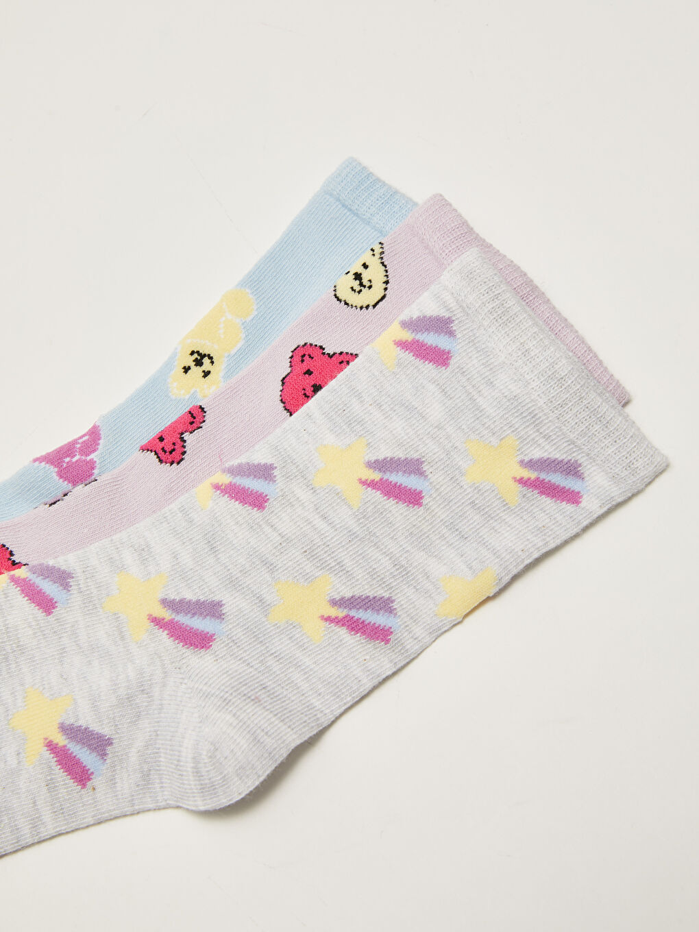 Patterned Girls' Ankle Socks 3-pack-2