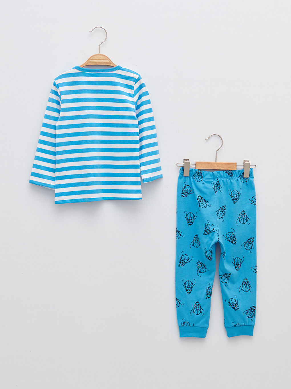 Crew Neck Long Sleeve Winnie the Pooh Printed Cotton Baby Boy Pajamas Set-1