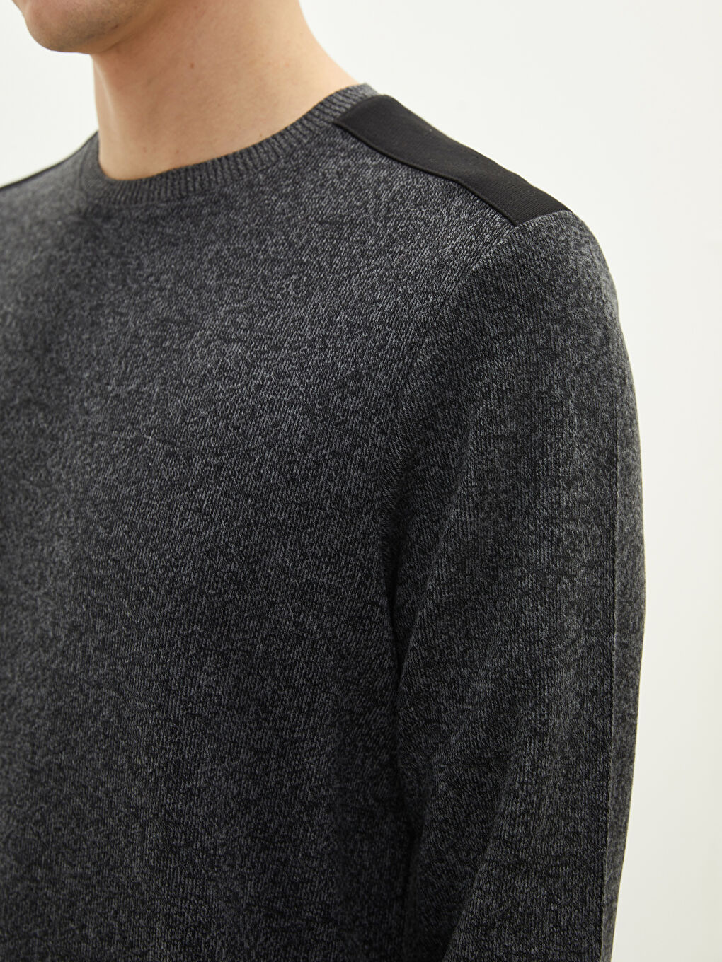 سويت شيرت كم طويل بياقة دائرية للرجال-3