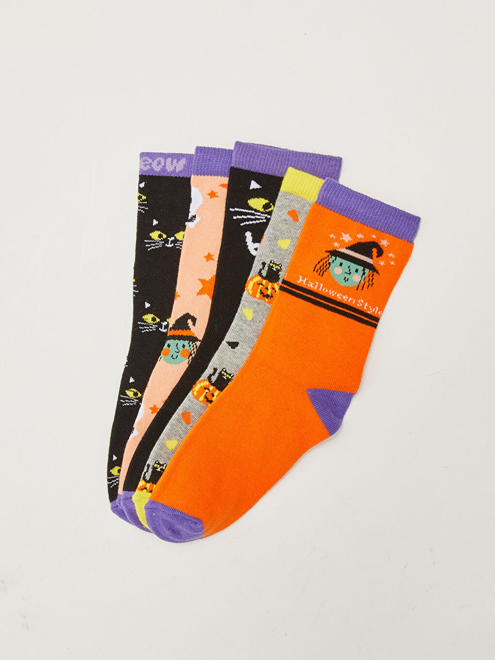 LCW Kids Patterned Girls' Ankle Socks 5 Pack -W1GA35Z4-J3C