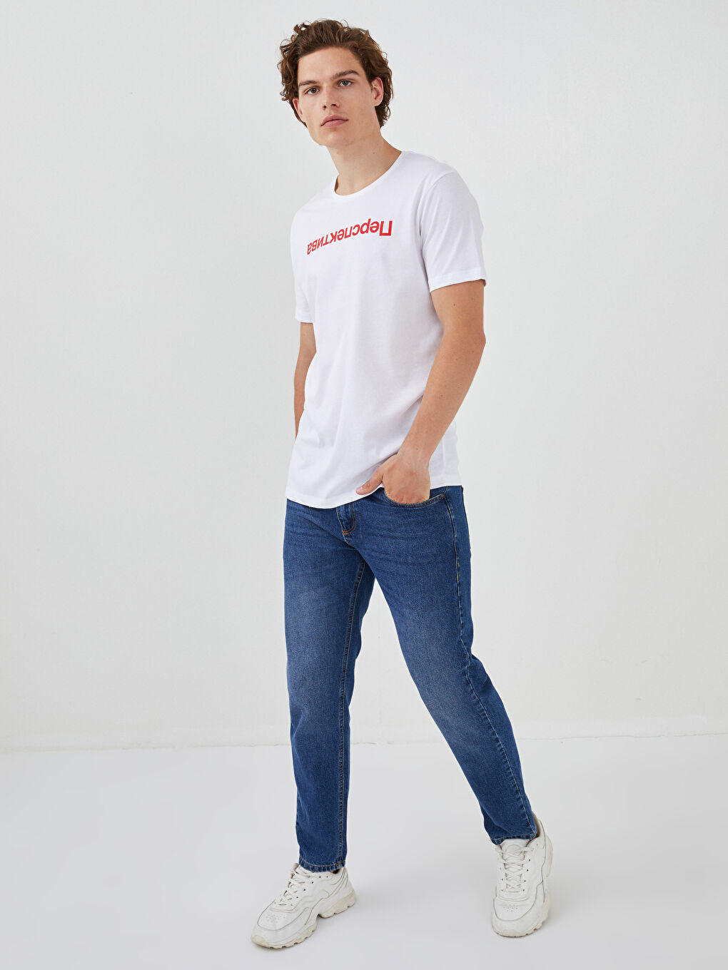 Crew Neck Short Sleeve Printed Combed Cotton Men's T-shirt-2
