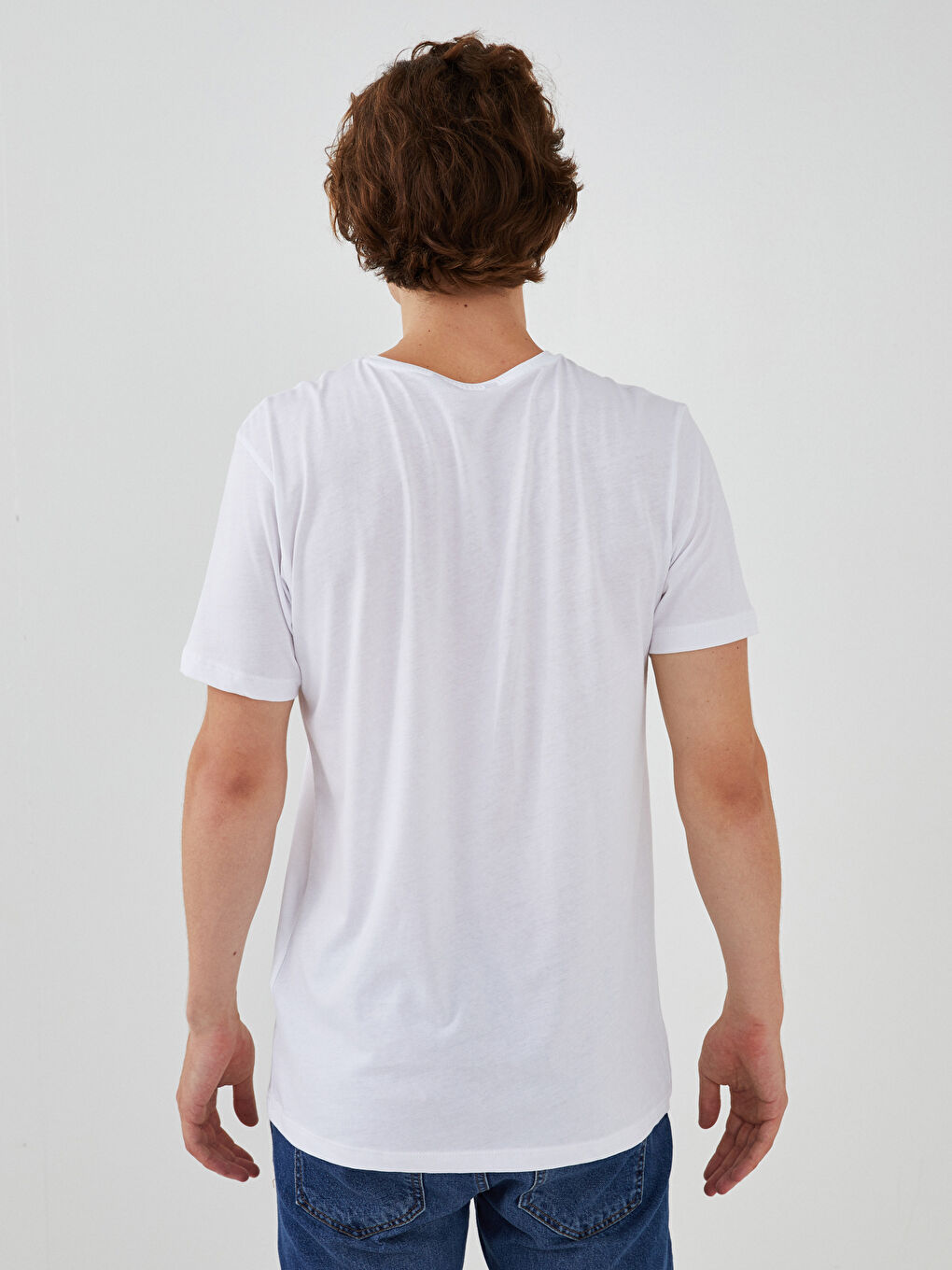 Crew Neck Short Sleeve Printed Combed Cotton Men's T-shirt-4