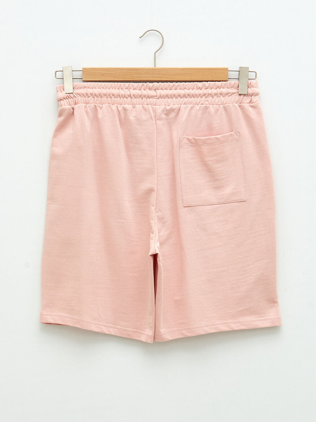 Pembe Slim Fit Beli Bağlama Detaylı Erkek Şort-6