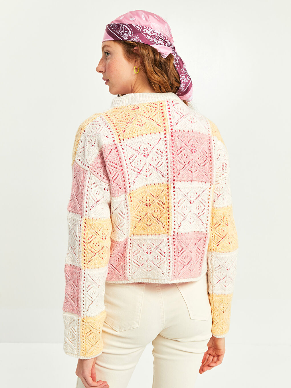 XSIDE Rundhalsausschnitt Farbblock Langarm Strickpullover für Damen -W1GA55Z8-QQQ