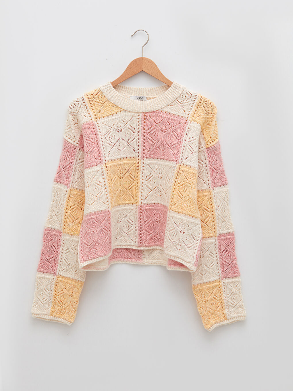 XSIDE Rundhalsausschnitt Farbblock Langarm Strickpullover für Damen -W1GA55Z8-QQQ