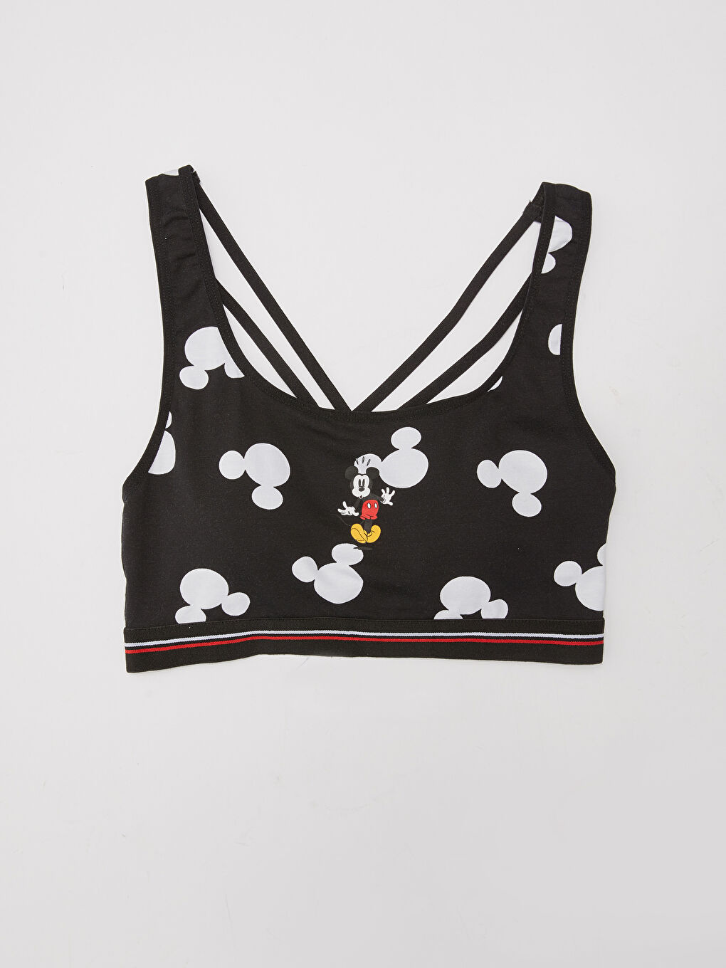 U Neck Wireless Mickey Mouse Printed Bra