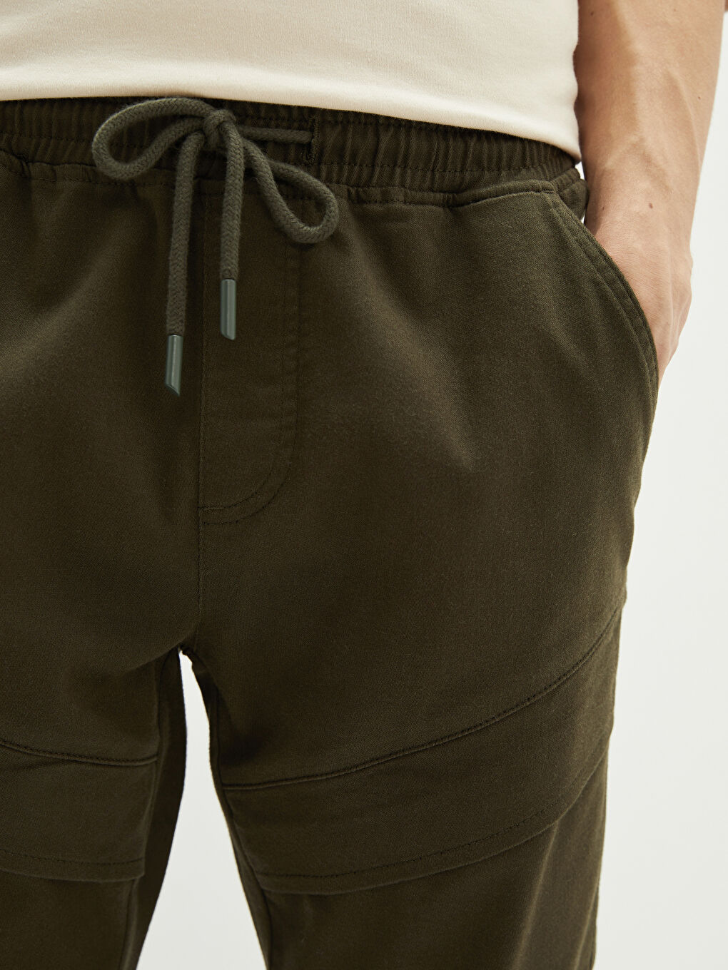 Haki Standart Kalıp Erkek Jogger Pantolon-4