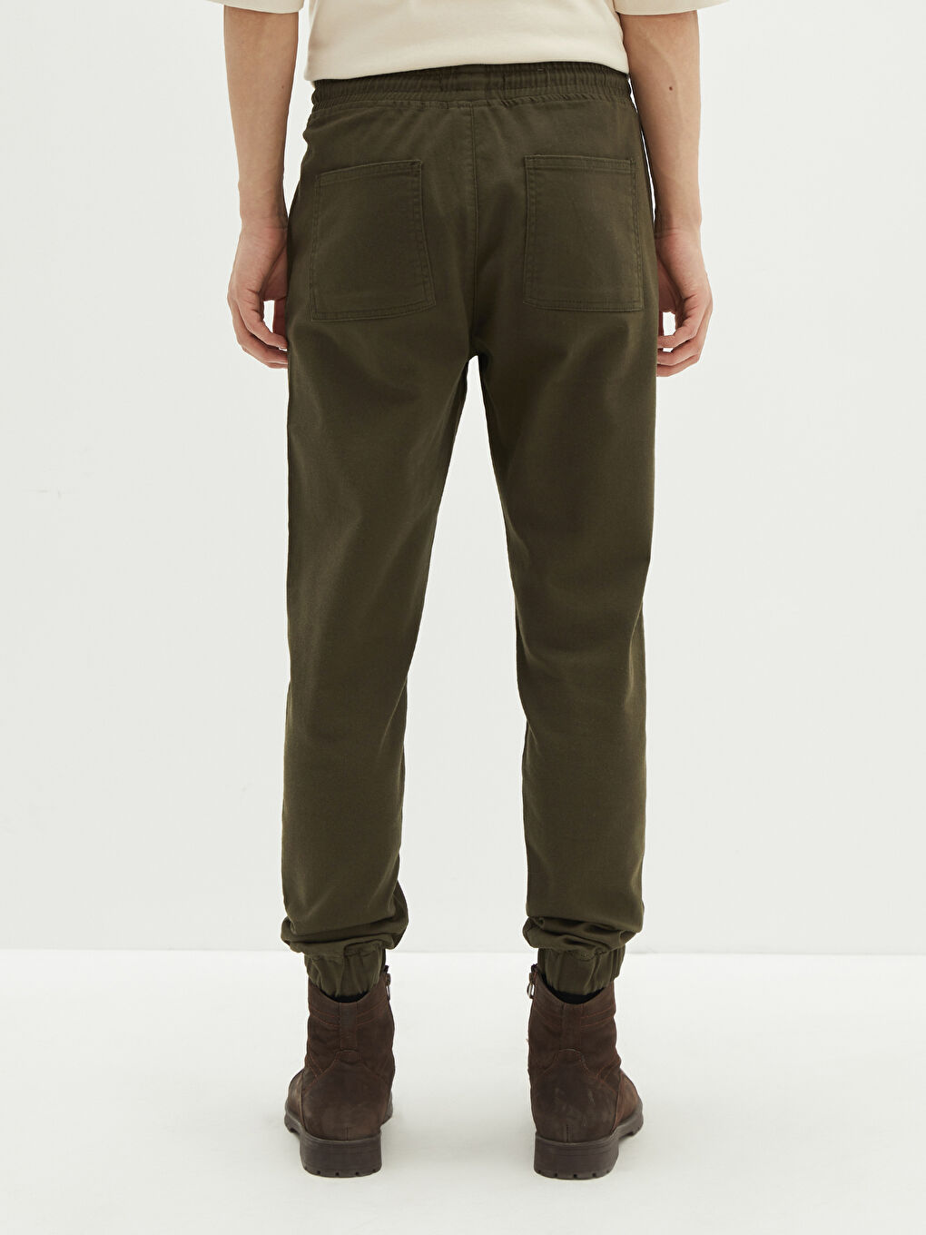 Haki Standart Kalıp Erkek Jogger Pantolon-6