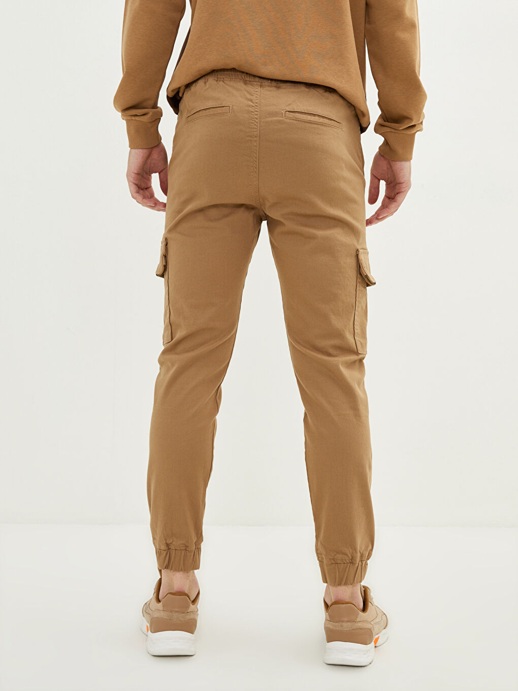 Bej Slim Fit Erkek Kargo Pantolon-4