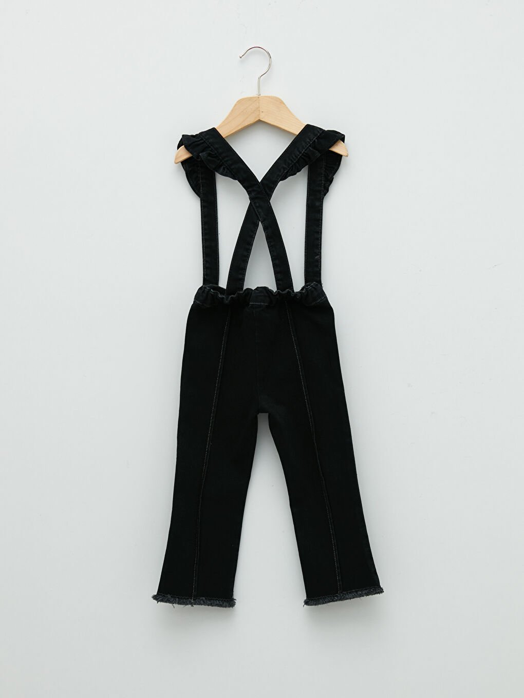 Gri Beli Lastikli Basic Kız Bebek Jean Pantolon-1