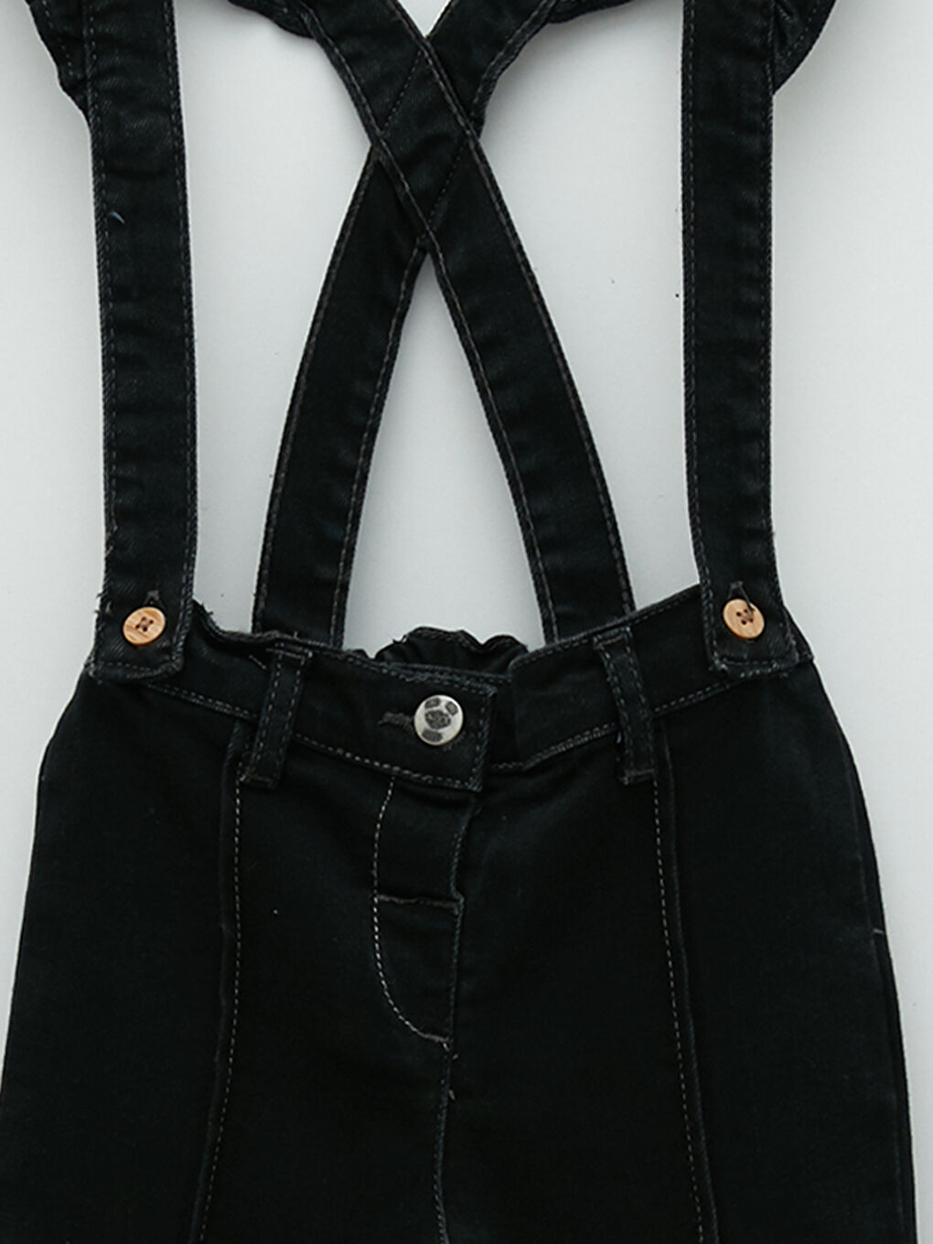 Gri Beli Lastikli Basic Kız Bebek Jean Pantolon-2