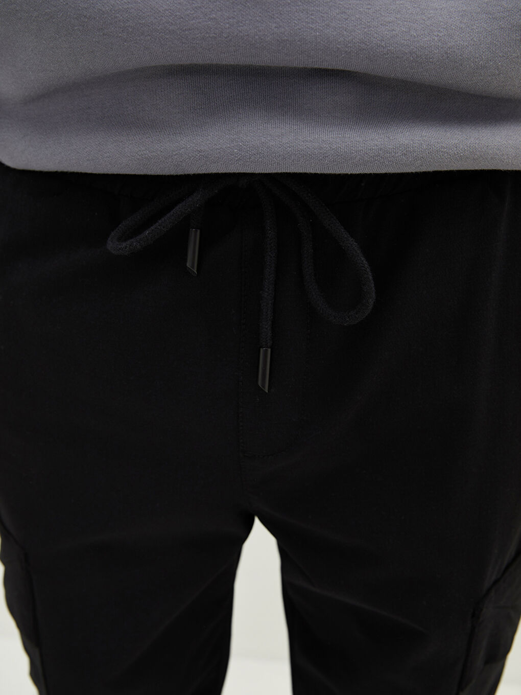 Siyah Standart Kalıp Erkek Jogger Pantolon-5