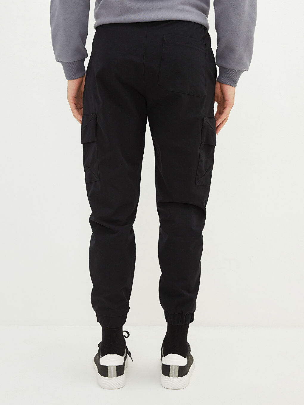Siyah Standart Kalıp Erkek Jogger Pantolon-7