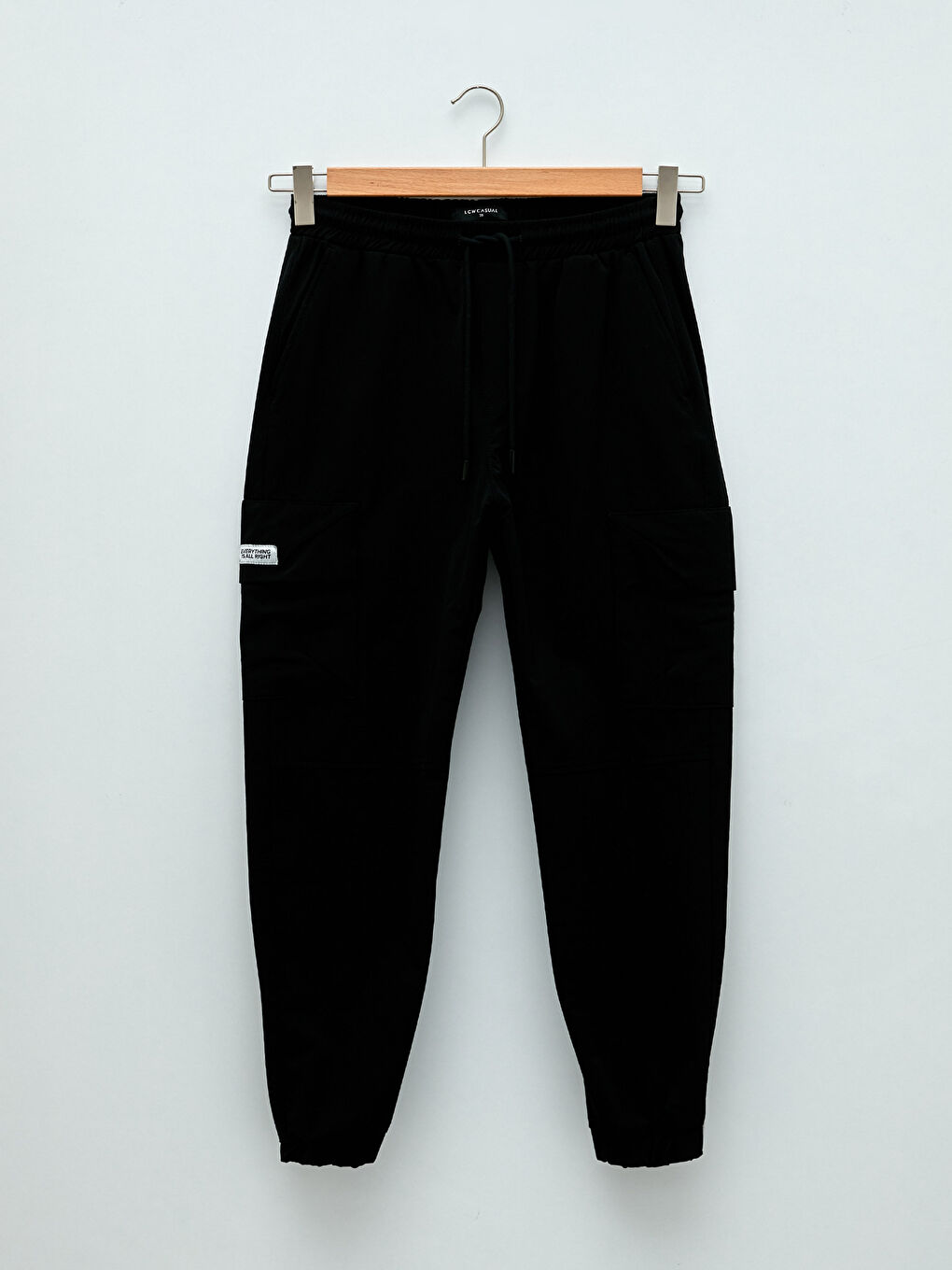 Siyah Standart Kalıp Erkek Jogger Pantolon