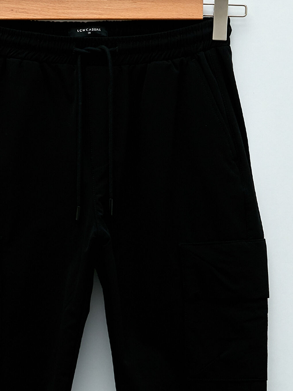 Siyah Standart Kalıp Erkek Jogger Pantolon-2