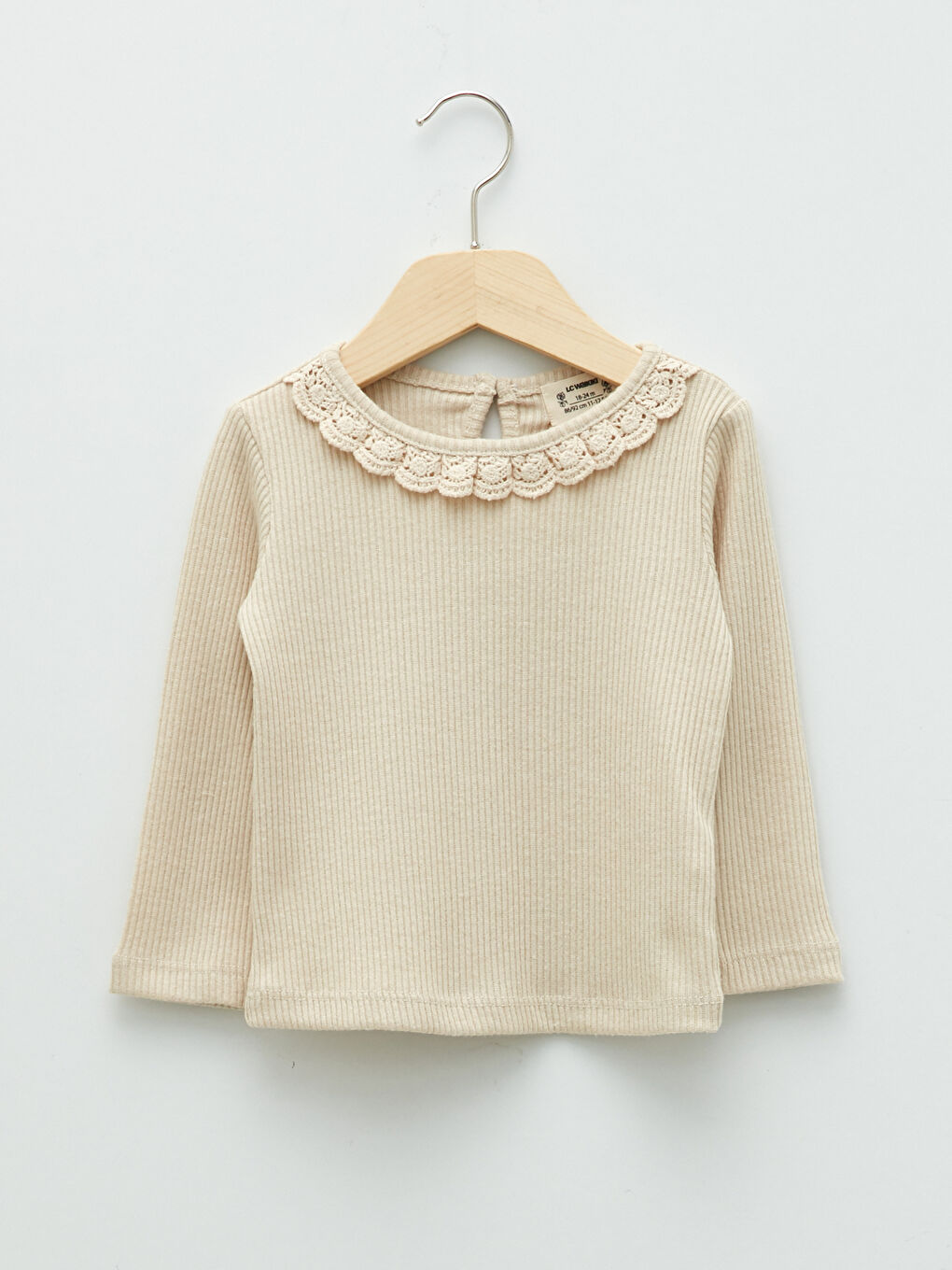 Crew Neck Long Sleeve Basic Baby Girl T-shirt