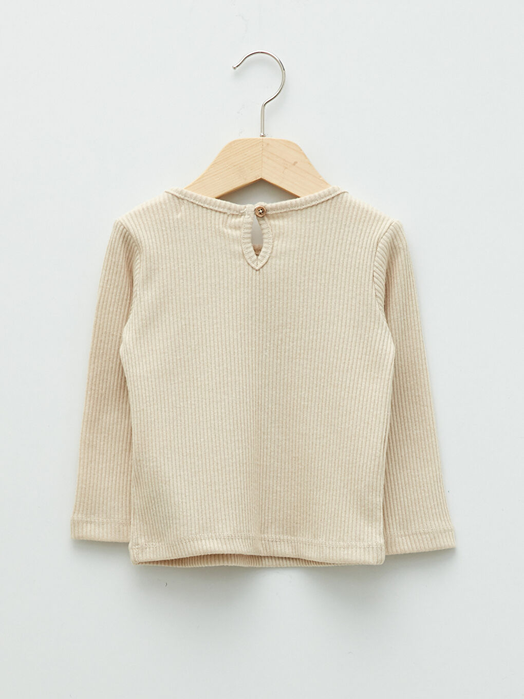 Crew Neck Long Sleeve Basic Baby Girl T-shirt-1