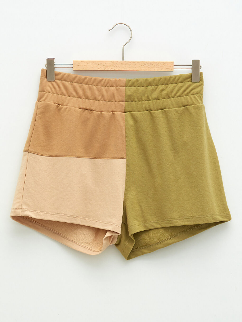 Elastic Waist Color Block Women's Sports Shorts-6