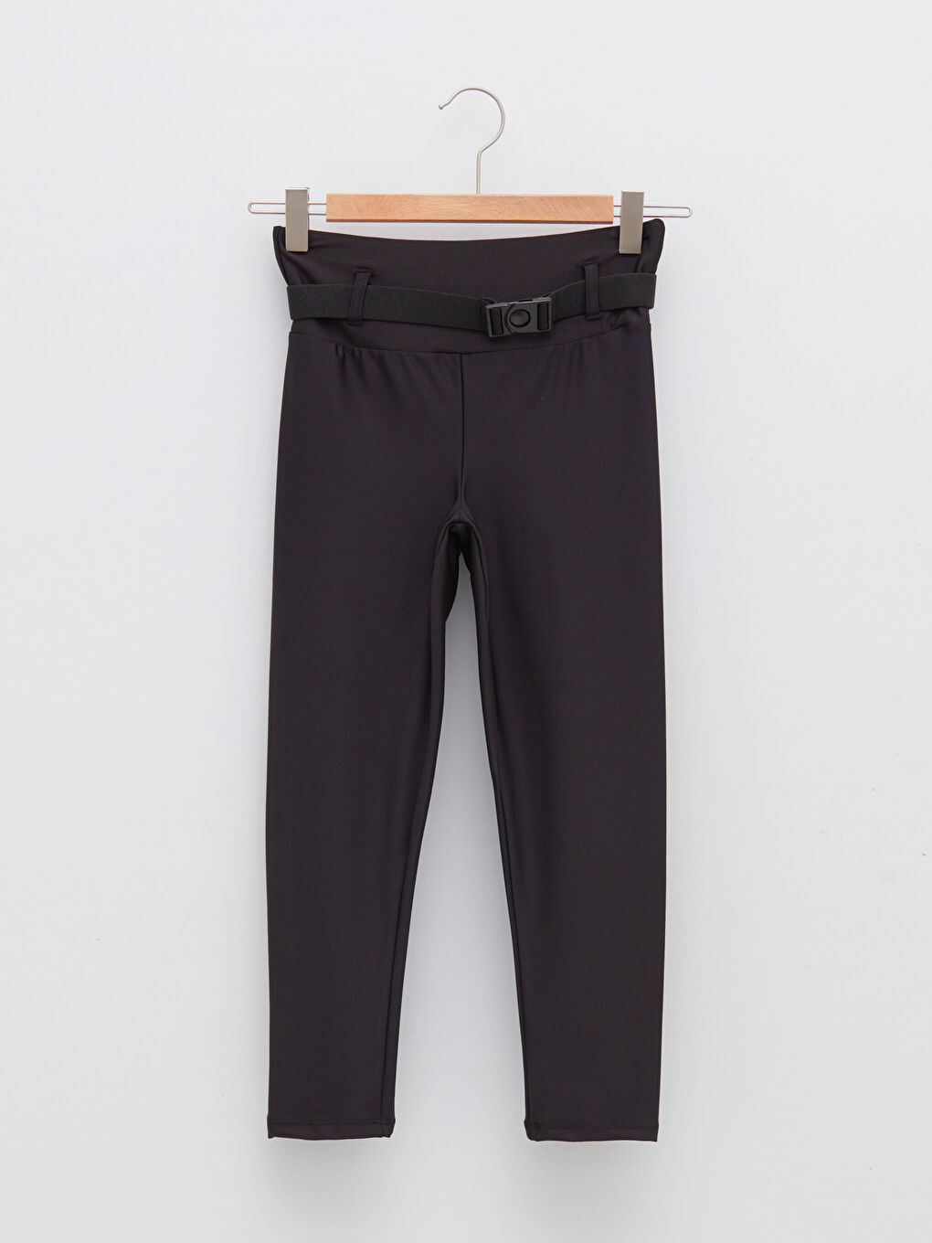 Siyah Beli Lastikli Kadın Spor Tayt ve  Bel Çantası-6