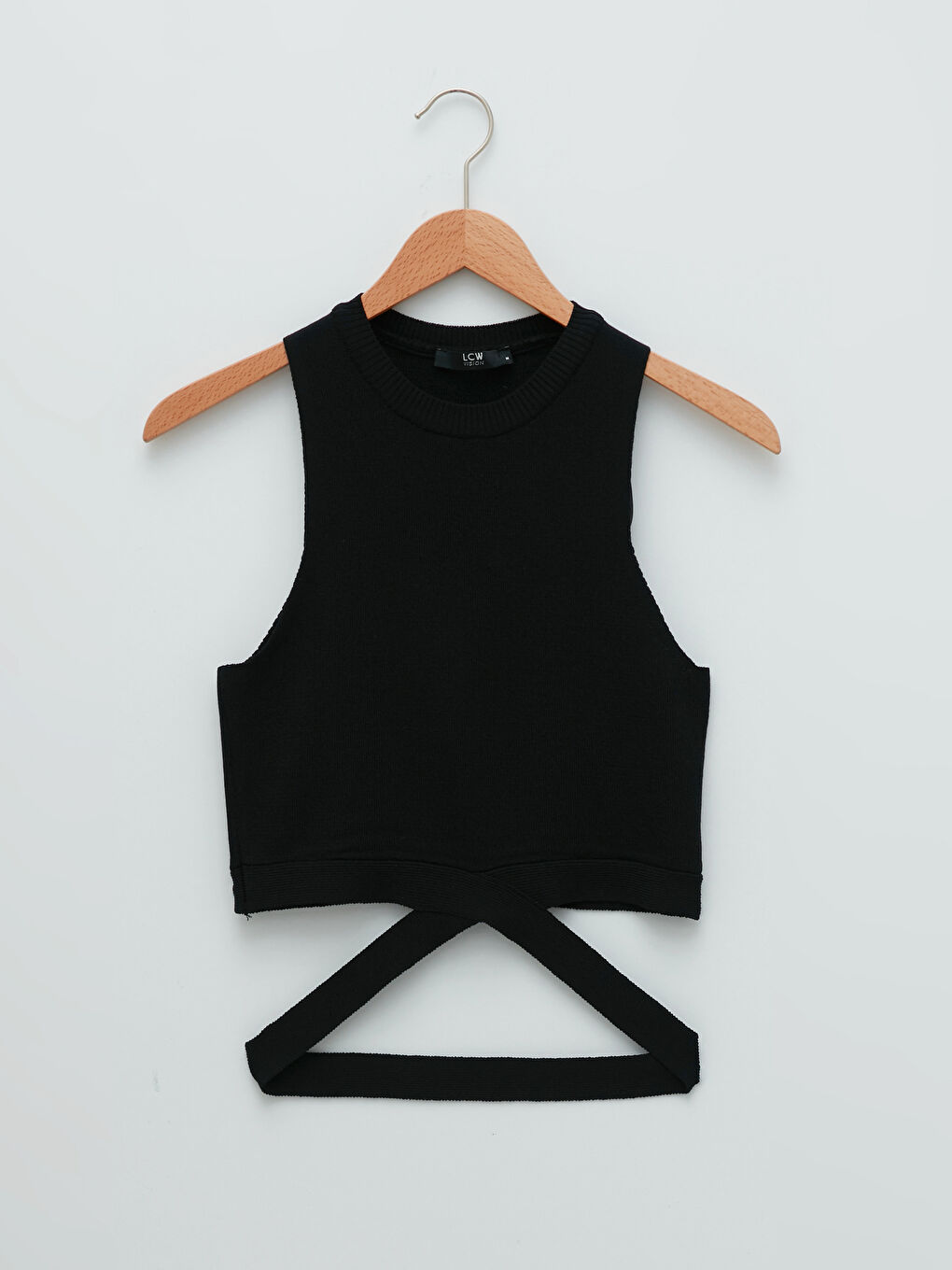 Women's Crew Neck Regular Sleeveless Tricot Sweater -W1GC00Z8-CVL