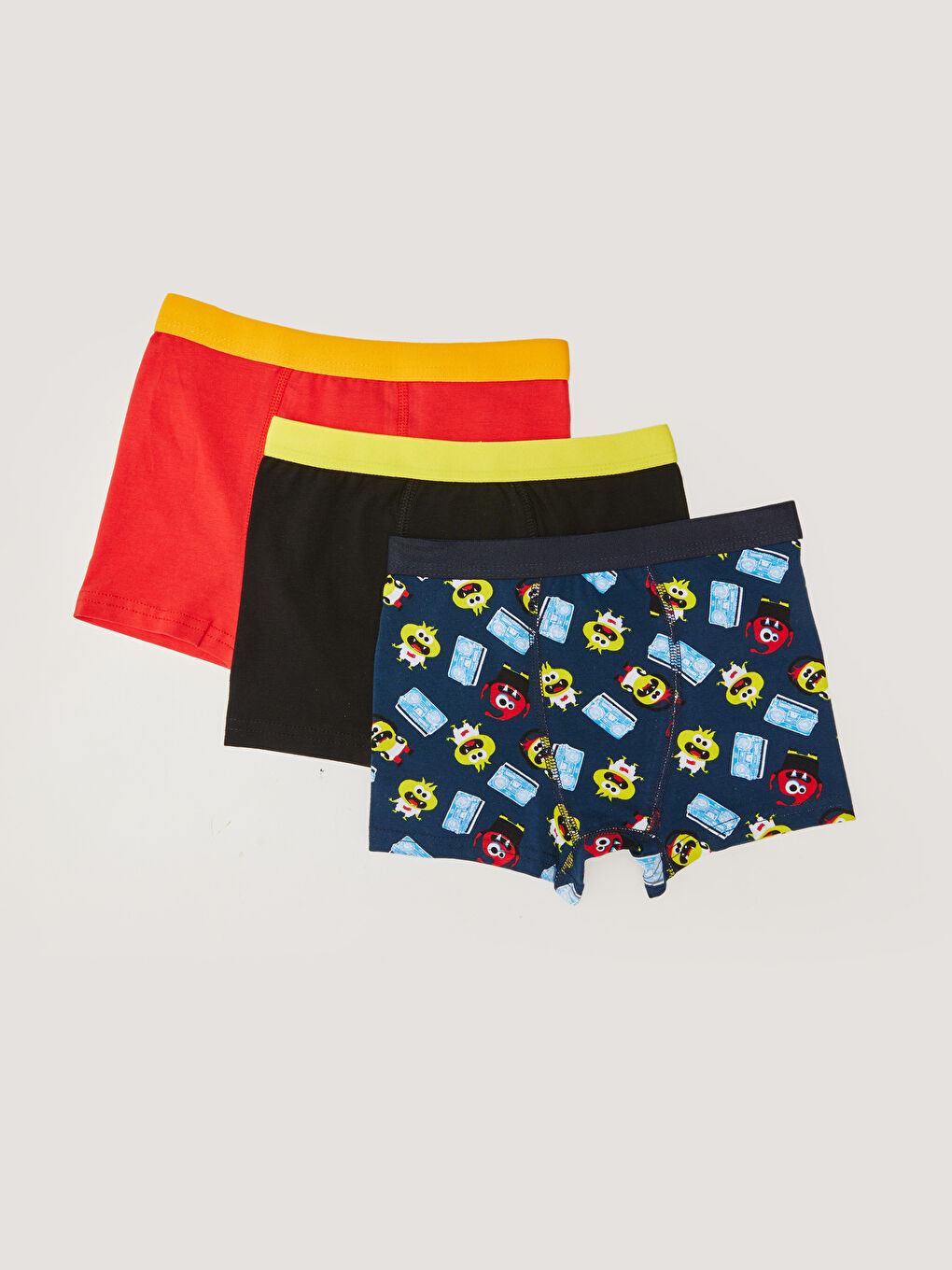 Karışık Pamuklu Erkek Çocuk Boxer 3'lü