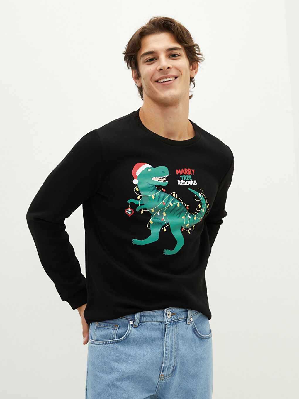 LC Waikiki Crew Neck Printed Men's Thick Sweatshirt -W1GC04Z8-CVL