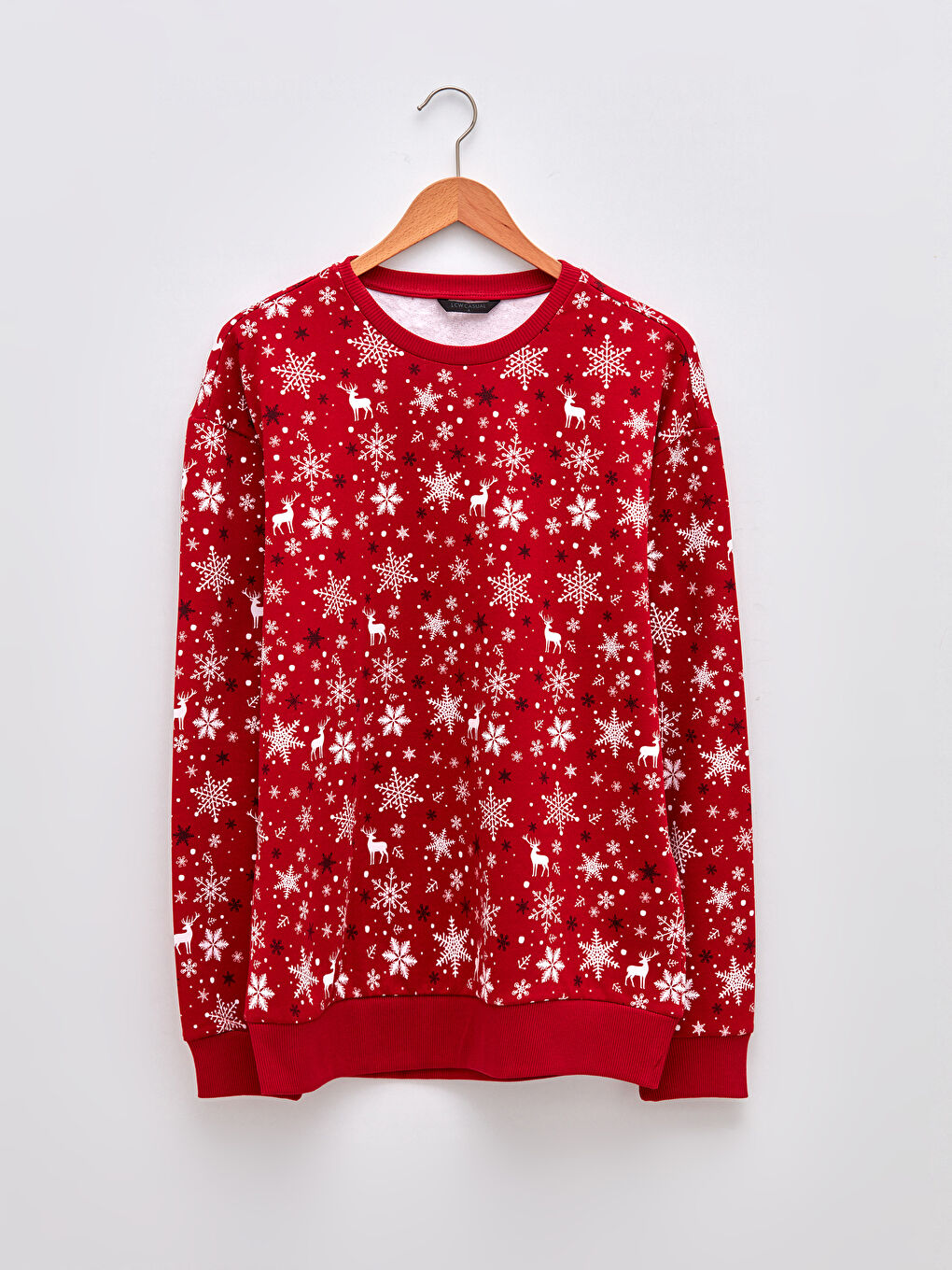 XSIDE Bisiklet Yaka Uzun Kollu Yılbaşı Temalı Erkek Kalın Sweatshirt -W1GC05Z8-HJM