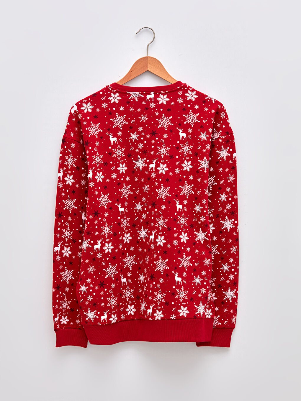 XSIDE Bisiklet Yaka Uzun Kollu Yılbaşı Temalı Erkek Kalın Sweatshirt -W1GC05Z8-HJM