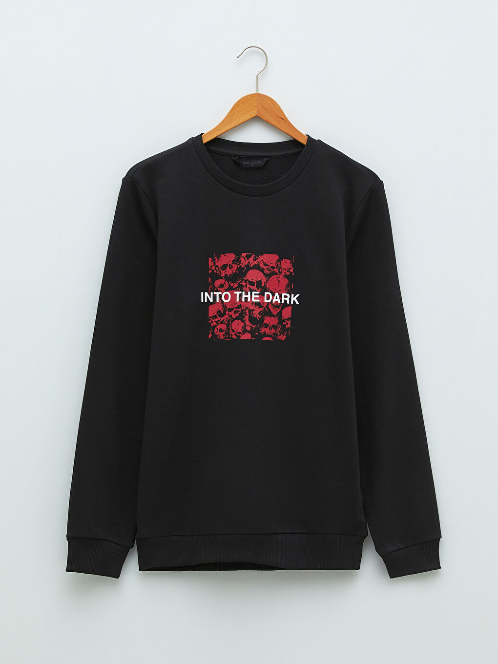 LCW Casual Siyah Bisiklet Yaka Uzun Kollu Baskılı Erkek Sweatshirt - 5