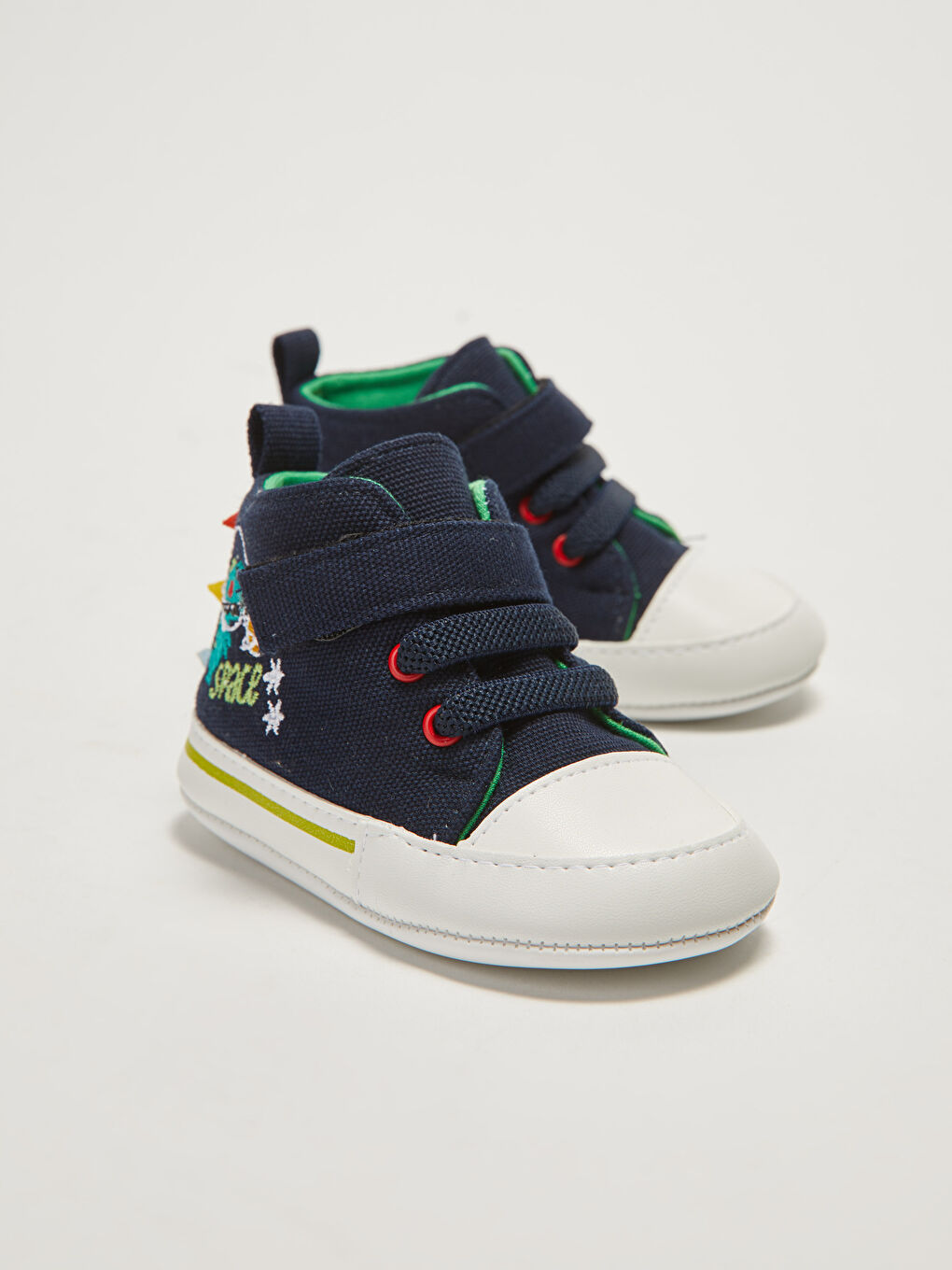 Embroidery Detailed Velcro Closure Baby Boy Pre-Toddler House Boots-2