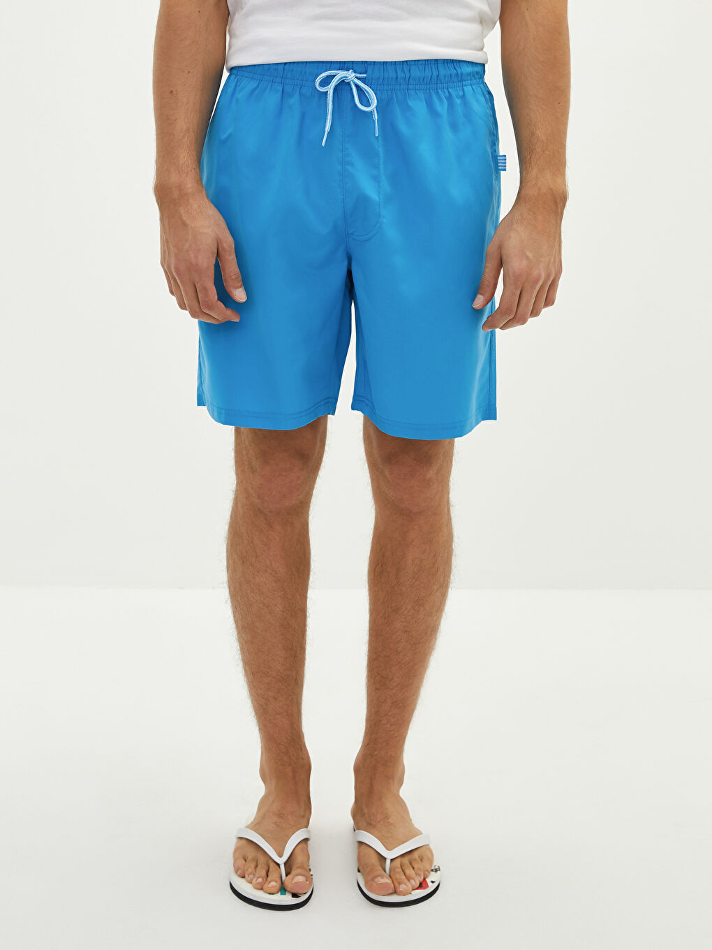 Knee Length Basic Men's Swimming Shorts-3