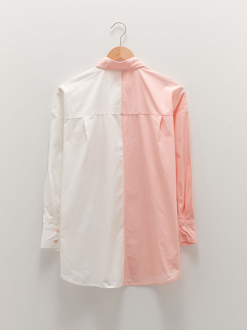 LCW Vision Buttoned Long Sleeve Poplin Women's Shirt with Color Block -W1GC76Z8-G3U