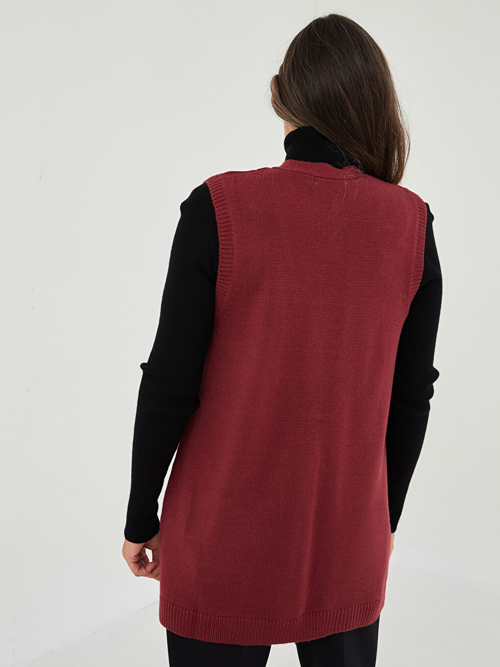 LCW Grace V Neck Hole-Knitted Women's Knitwear Waistcoat -W1GC84Z8-QTT