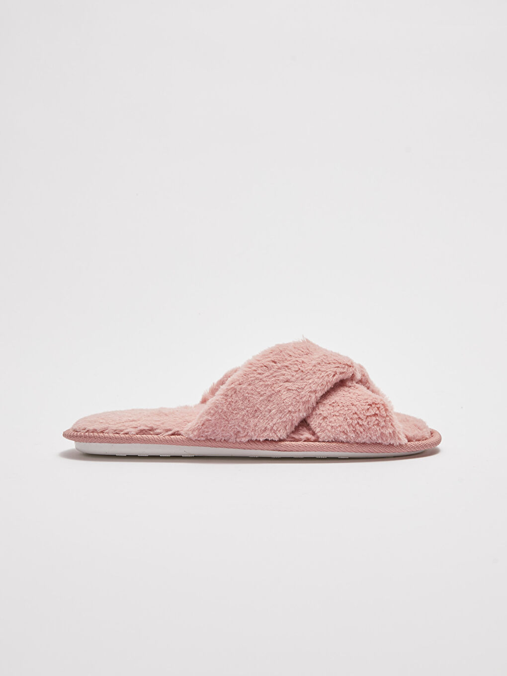 Cross-Banded Plush Women's Home Slippers-1
