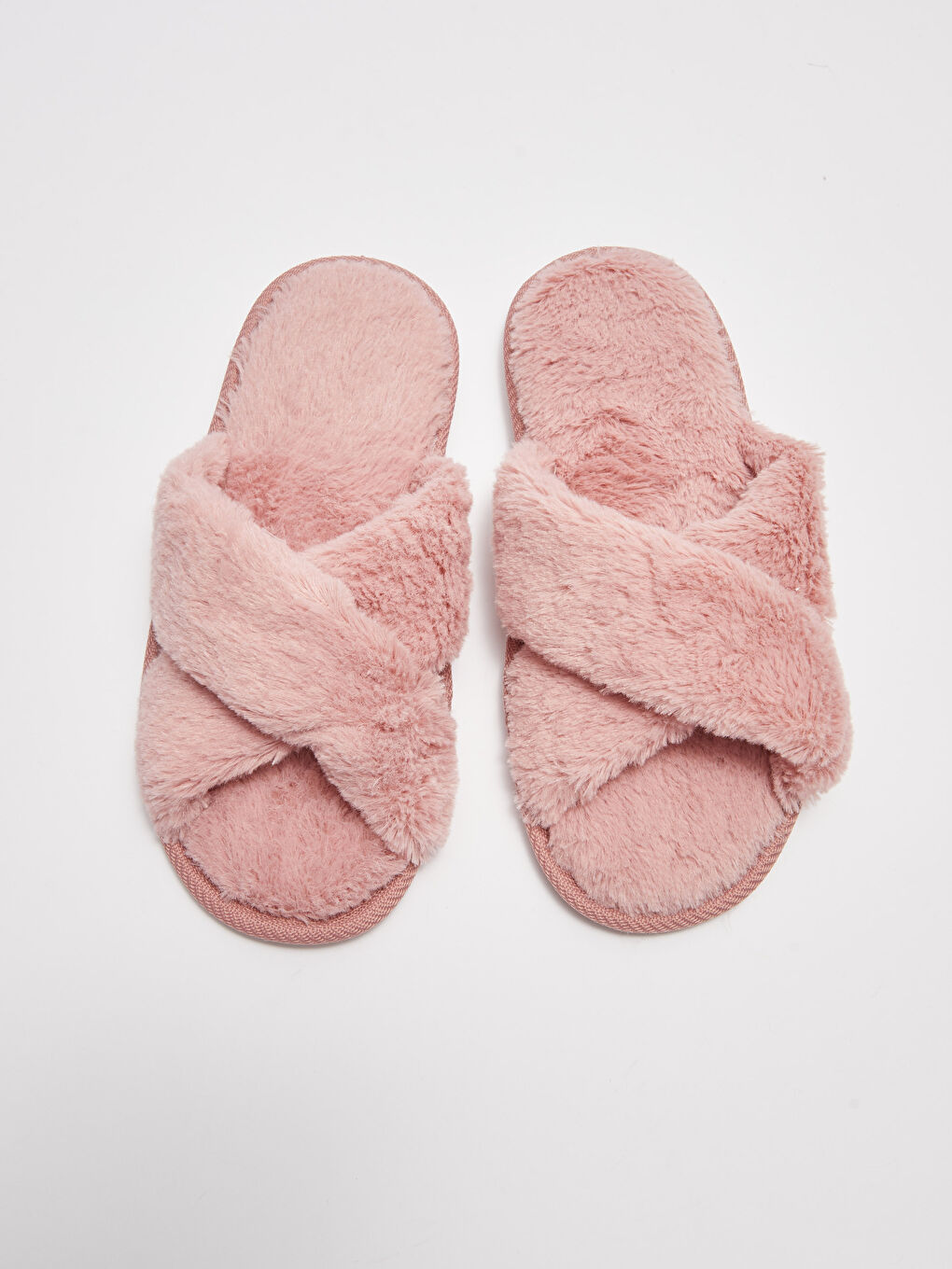 Cross-Banded Plush Women's Home Slippers-4