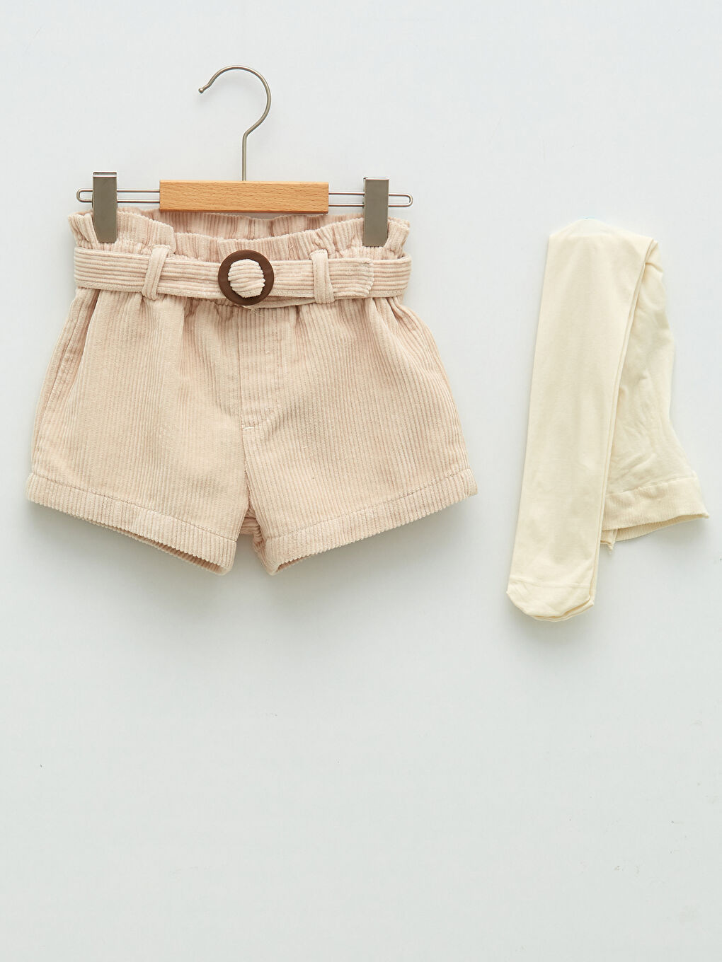 Shorts en Velours Basique à Taille Élastique pour Bébé Fille et Collants Lot de 2