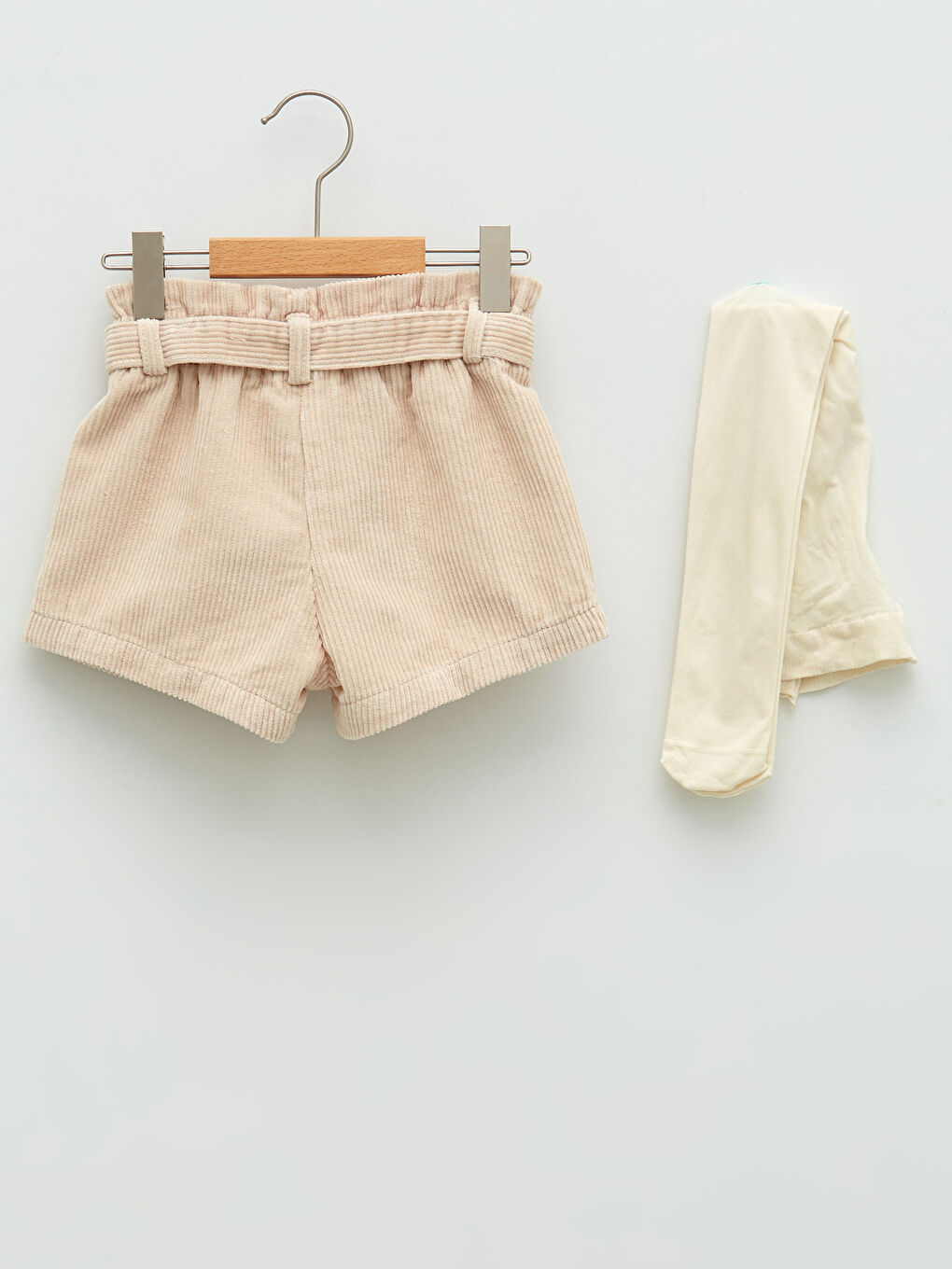 Shorts en Velours Basique à Taille Élastique pour Bébé Fille et Collants Lot de 2-1