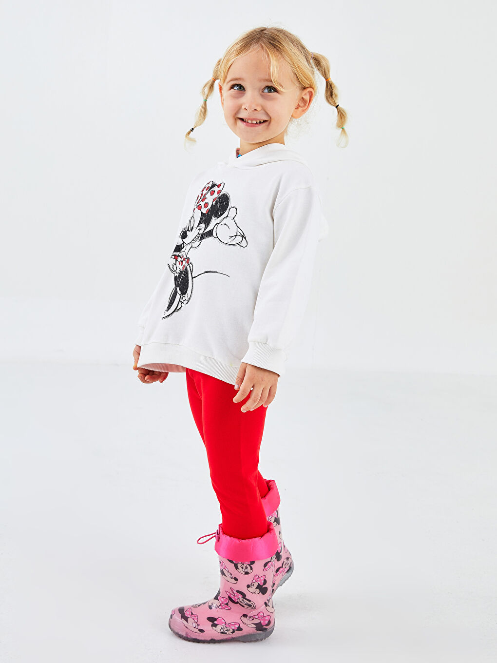 Ensemble Sweat-Shirt à Capuche et Pantalon Legging Imprimé Minnie Mouse en Coton à Manches Longues pour Bébé Fille (Lot de 2)-5