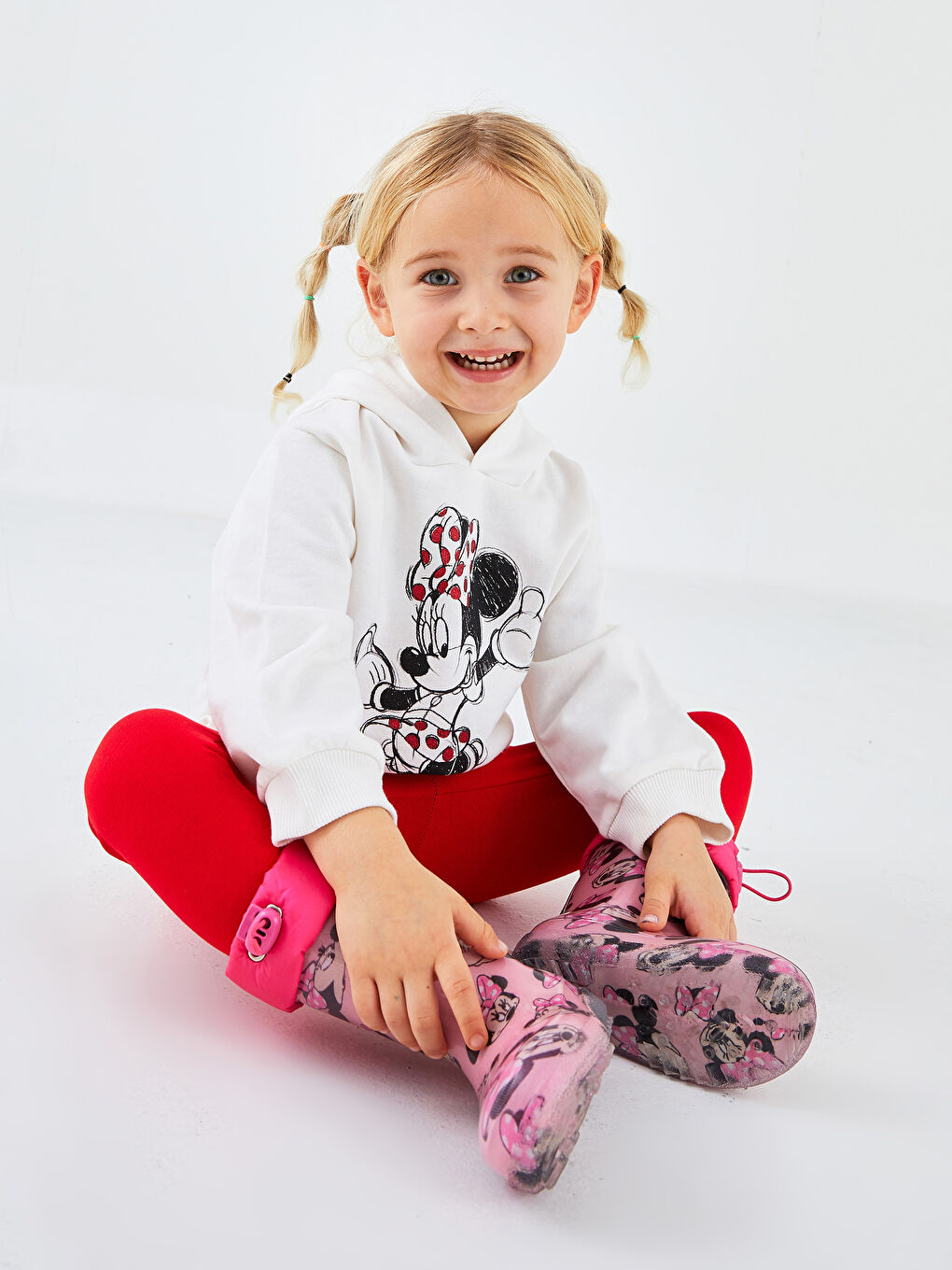 Ensemble Sweat-Shirt à Capuche et Pantalon Legging Imprimé Minnie Mouse en Coton à Manches Longues pour Bébé Fille (Lot de 2)-7